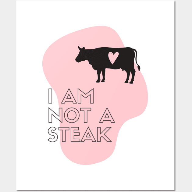 Vegan Gift Idea Love Cows No Meat Wall Art by hello-chameleon